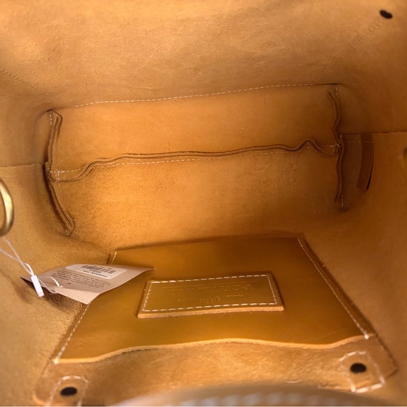 Portland Leather Medium Crossbody Tote Mango NWT - Picture 7 of 17